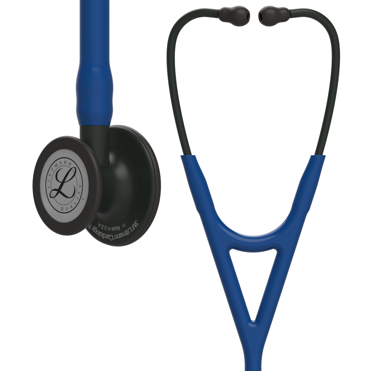 Pachet cardio - Stetoscop Littmann Cardiology IV Bleumarin capsula neagra 6168 + Borseta stetoscop Cardio Neagra