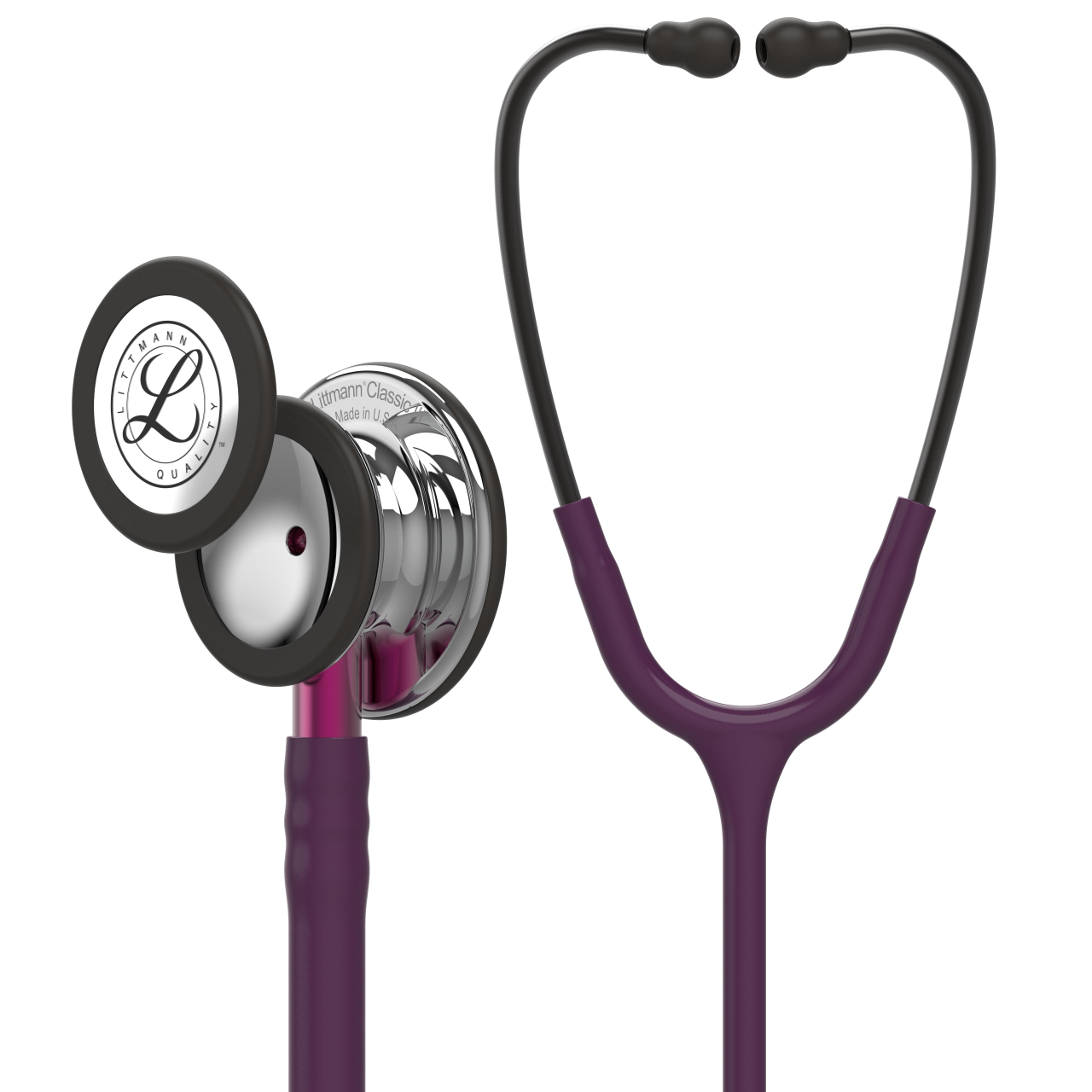 Pachet student - Stetoscop Littmann Classic III Plum cu capsula oglinda 5960 + Borseta Mov perlat